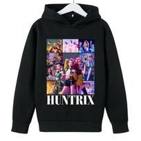 KPop Demonų Medžiotojai Huntrix Džemperiai Puloveris Mergaitėms Animacinis Gobtuvu Madingi Laisvalaikio Viršutiniai Drabužiai Vaikų Drabužiai 100