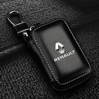 1 vnt. Odinis emblemos automobilio raktų dėklas pakabukas su užtrauktuku raktų dėklas krepšys Renault Dacia Duster Kaptur Clio Logan Captur Megane 2 3 Laguna Renault juoda