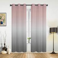 Rožinės ir pilkos spalvų gradientinės užuolaidos miegamajam, svetainei, virtuvei, vaikų kambariui. Modernus namų dekoras. 135W x 60H(cm) x1
