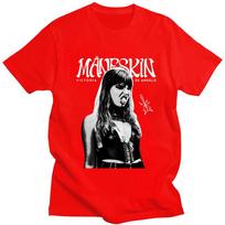 Rock Band Maneskin T Shirt Victoria De Angelis Print Unisex Cotton Cool Harajuku Gothic T Shirts Loose Y2k Casual Street T-shirt S