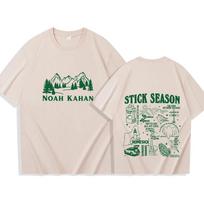 Noah Kahan Stick Season 2025 Marškinėliai Moteriški Apvalia Kaklo Vasariniai Laisvalaikio Marškinėliai T marškinėlis T marškinėlis Vyrams Įprastas Spausdinimas S