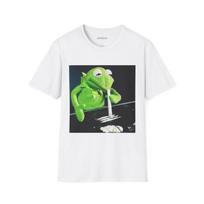 Juokinga Kermi žalia varlė uostanti baltus miltelius Softstyle marškinėliai, Humoro Muppet marškinėliai, Sarkastiškas Kiaulytės Pigi animacinis marškinėlis, Juokelio grafika S