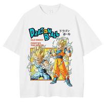 Dragon Ball Son Goku Vyrams Moterims Vasariniai Marškinėliai Su Spaudiniu Harajuku Retro Trumpomis Rankovėmis Oversized Laisvi Laisvalaikio Patogūs Y2k Viršus S