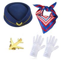 Stiuardesės kepuraitės, stiuardesės kostiumas, šalikas maskaradams, vakarėliui, cosplay