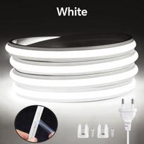 Atspari ugniai silikoninė LED neoninė juosta 220V ES kištukas Lipni tolygiai šviečianti COB LED juosta kambariui, virtuvei, lauko sodui 1m