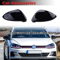 Rhyming Glossy Black galinio vaizdo veidrodėlio dangtelio šoninio veidrodėlio dangteliai Automobilių priedai, tinkami VW Golf 7 MK7 MK7.5 GTI R GTE GTD Left