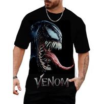 Marvel Venom Grafinis Marškinėlis Vyriškas Vasarinis Animacinis Viršutinis Drabužis Vyriškas Laisvalaikio Stilingas Trumpomis Rankovėmis Drabužis Mados Trendas Gatvės Stilius 3XL brown