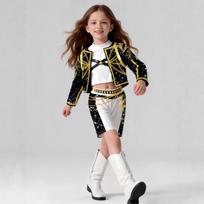 Vaikų Helovino Cosplay Kostiumas Karnavalui Mergaitėms K POP Super Žvaigždė Rumi Zoey Mira Spausdintas Apranga 110cm