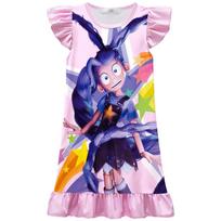 82621 Vaikų Mergaičių Bobi Laikas Lelijomis Spausdinta Ruffles Laisvalaikio Suknelė 100cm violetinė