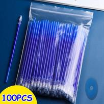 100 vnt/komplektas Nutrinamas gelio rašiklis 0,5 mm trinamas rašiklio užpildymo strypas, mėlynas juodas rašalas, plaunama rankena, skirta mokyklos raštinės reikmenims Office Wr 100pcs Blue