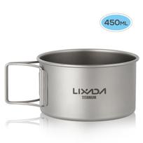 „Lixada“ titano dubuo su sulankstomomis rankenomis Vakarienės maisto konteineris, skirtas žygiams lauke stovyklaujant S - 450ML