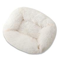 Minkštas ilgas pliušinis šunų lova Žiemos kačių lova Chihuahua Yorkie šuniuko pagalvėlė mažo šuns lova Šilta naminių gyvūnėlių sofa lova šunims katėms XS balta