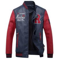 Rudens žiemos striukė Vyriški siuvinėjimai Beisbolo striukės Pu odiniai paltai Slim Fit College Malleluxury Fleece Pilot odinės striukės XXXXL