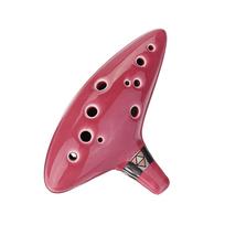 12 skylių Alto C Zelda Ocarina keraminis laivo fleita pučiamasis muzikos instrumentas su muzikos knygos virvele raudona