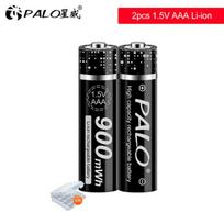 PALO nauja 1,5 V AAA įkraunama baterija 900 mWh 1,5 V ličio jonų ličio jonų 3A aaa baterijos žaisliniams automobilio fotoaparatams 2PCS
