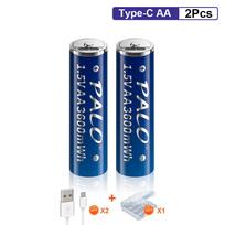PALO nauja 1,5 V AA ličio jonų baterija 3600 mwh ličio polimero USB įkraunama ličio USB baterija AA su USB įkrovimo funkcija 2PCS