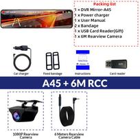 E-ACE 12 colių jutiklinis ekranas automobilio prietaisų skydelio kamera 2K Dash galinio vaizdo veidrodinis DVR įrašymo įrenginys, dvigubas objektyvas GPS 1080P galinė kamera No TF Card