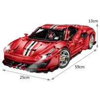 Cada 3187PCS Techninis RC lenktyninis automobilis Super Car Statybiniai blokai Miesto nuotolinio valdymo pultas Sportinė transporto priemonė Plytos Žaislai vaikams Without motor