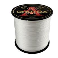 GHOTDA 1000M 8 sruogų pintas žvejybos valas, daugiagijinis PE valas žvejybos lyno laidas, skirtas žvejybai sūriame vandenyje 22lb balta