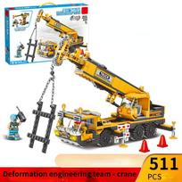 Inžinerinis Deformuojamas Sunkvežimis Yra Suderinamas su Lego Vaikų Edukaciniu Moksliniu Žaislu Kėlimo Krano Šakinis Krautuvas Mažų Dalelių Statybinės Detalės Surinkimas