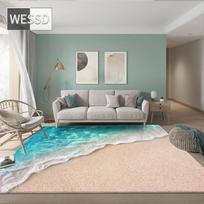 3D kilimai svetainei didelės bangos paplūdimio kilimėlis mėlynas virtuvės kilimėlis grindų kilimas modernus įėjimo kilimėlis namų vonios kambario kilimėliai 40x60cm 1pcs