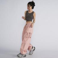Y2K Streetwear Vintage Chic Cargo Kelnės moterims aukštu elastingu juosmeniu plačiomis kojomis tiesios kelnės, skirtos pankiškoms moterų bėgikams S