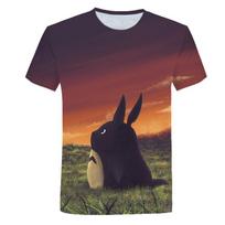 Naujo dizaino „Totoro Print“ marškinėliai vyrams Vasaros laisvalaikio įdomūs anime marškinėliai trumpomis rankovėmis apvalia kaklo drabužiai paaugliams L