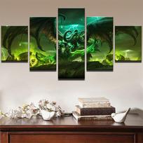 5 vienetų drobė Menas Tapyba Warcraft mūšis Žaidimas Plakatų spaudiniai Svetainės siena Paveikslėlis Miegamasis Šiuolaikinis namų dekoravimas 20x35cm*2  20x45cm*2  20x55cm*1