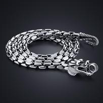Madingi 100 % 925 sterlingo sidabro karoliai Vyriški vintažinio tajų sidabro 5 mm 22–24–26 colių drakono grandinėlė berniukų punk hiphopo papuošalai 56cm 22 inch