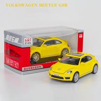 1:32 Scale Beetle GSR automobilio modelis, atitraukiamas atgal akustinio-optinio lydinio liejimo gatvės metalo verslo automobilių modelis Vaikų žaislinio lydinio automobilio modelis 1/32-15x7x5cm geltona