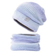 Skrybėlė Rudens Žiema Gradientas Vilnos kepurė Pastorinta Šilta Ausų Apsauga Megzta Skrybėlė Skullies Beanies Balaclava Slidinėjimo kepuraitė Šaliko rinkinys violetinė
