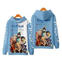 Karšti Genshin Impact Hoodies Anime Game 3D Print Gatvės drabužiai Vyriški Moteriški Negabaritinės megztiniai Megztiniai Megztiniai Harajuku Vaikiški megztiniai Drabužiai M