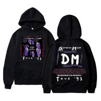 Ribotos Britanijos grupės Depeche Cool Mode Memento Mori Tour 2023 m. dvipusis spausdintas gobtuvas Unisex Oversize Rock Vintage megztinis 2XL