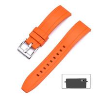 Aukščiausios klasės vulkanizuotos FKM guminės laikrodžio apyrankės 20 mm 22 mm 24 mm greitai atsegamos laikrodžio apyrankės 22mm oranžinė
