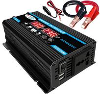 Automobilinis keitiklis nuo 12 V iki 220 V galios keitiklis grynos sinusinės bangos LED ekranas, dvigubas USB automobilio keitiklio įkroviklis Universalus 12V to 110V juoda