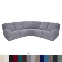 5 vietų žakardinės elastinės recliner sofos užvalkalai, tamprios spandeksinės L formos kampinės sofos užvalkalai svetainei, fotelių užvalkalai gray