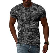 Vasaros tendencijų mada Juokingi grafičių raštai vyriški marškinėliai Laisvalaikio spausdinimo hiphopo marškinėliai Asmenybės apvaliais kaklu trumpomis rankovėmis 6XL gray