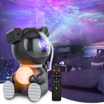 Astronautų šviesos projektorius, Galaxy projektorius miegamajam, žvaigždžių projektorius su mėnulio lempa, LED ūko naktinė šviesa vaikams, kambario dekoras, vakarėlis, dovana juoda
