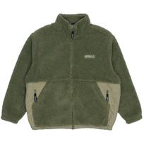 Adidas Originals Adv Sherpa Outdoor Logo Sport Fleece Spliced Stand Collar Jacket Men Jackets Green HC0365 S