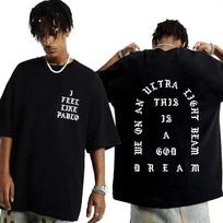 Mes ant itin lengmo marškinėlio su spindulių spaudiniu I Feel Like Pablo Kanye West T-shirt Unisex Moterims Hip Hop Mada Laisvalaikio Per dideli marškinėliai 4XL