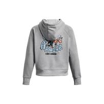 Under Armour Storas Terry Audinio Su Gobtuvu, Spausdintas Animacinių Raidžių Logotipas, Moteriškas Su Gobtuvu, Pilkas 1379834-011 M gray