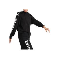 Nike Sportswear Air visų paviršių rašto laisvas džemperis su gobtuvu Moteriškas džemperis su gobtuvu Juodas FB8048-010 S