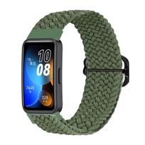 Dirželis, skirtas Huawei Band 7 8 9 Priedai Reguliuojamas pintas solo kilpa Apyrankė Elastinė nailono apyrankė Correa Huawei Band 8 apyrankė for huawei band 9 žalia
