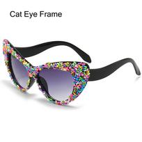 Rhinestone Sunglasses Women  Designer Steampunk Oversized Round Female Sunglasses Music Festival