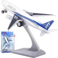 1/400 metalinio plokštuminio modelio žaislai, 7 colių Boeing 777 ištraukiama replika su garsu ir lengvu orlaivio modeliu vaikų žaislams 1/400-Size:18*18.5*5.5cm mėlyna