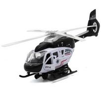 1/32 Diecast sraigtasparnio policija, Viešojo saugumo vadovybės malūnsparnis, kopijos dydžio modelio lėktuvas, vaikų žaislai, dovana su atsitraukimo funkcija / balsu / šviesa 1/32-Size:24*8*6.5cm juoda