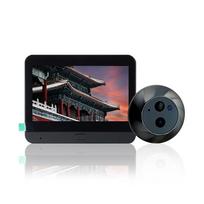 1080P „Tuya Wifi“ vidaus kamera „Peephole Doorbell PIR Motion Detection Door Viewer“ naktinio matymo 5000 mAh 4,3 colių LCD ekranas SY35 juoda
