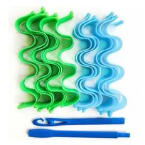 12Pcs Set Magic Hair Curler Heatless Hair Rollers Wave Formers Hairstyle Roller Sticks Curling Hair Styling Tools for Women blue