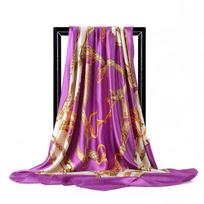 Vogue Foulard Satin Square Silk Scarf Šalikai Aukštos kokybės 1vnt 90*90cm Skaros Šalikai Elegantiškos Populiarios Moterys 90-90cm