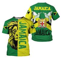 Jamaikos Vėliavos Liūtas Marškinėliai Vyrams Viršutiniai Drabužiai T-shirt Harajuku Mada 3D Jamaikos Pasididžiavimas Spausdinimas Marškinėliai Moteriški Drabužiai Trumpomis Rankovėmis S